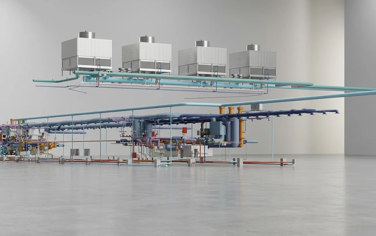 AASL Pier Building 01 coordinated HVAC plumbing and fire-services BIM model