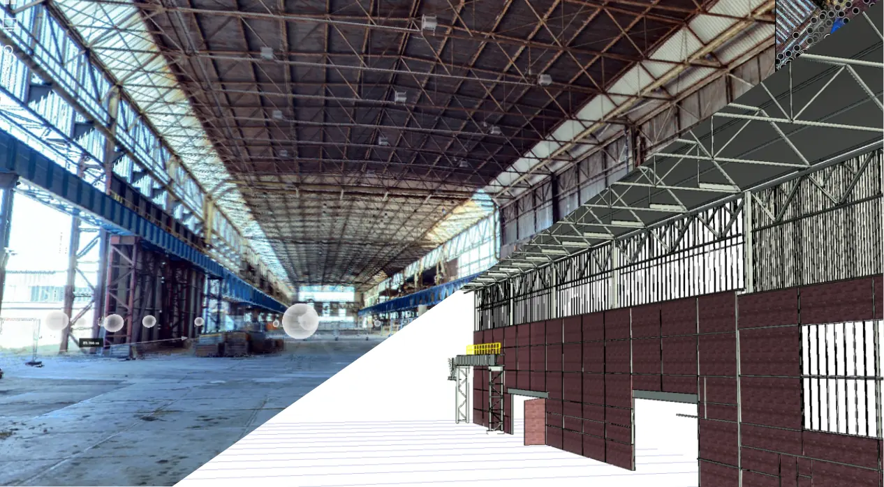 Point cloud and Revit comparison for the industrial steel facility in Germany