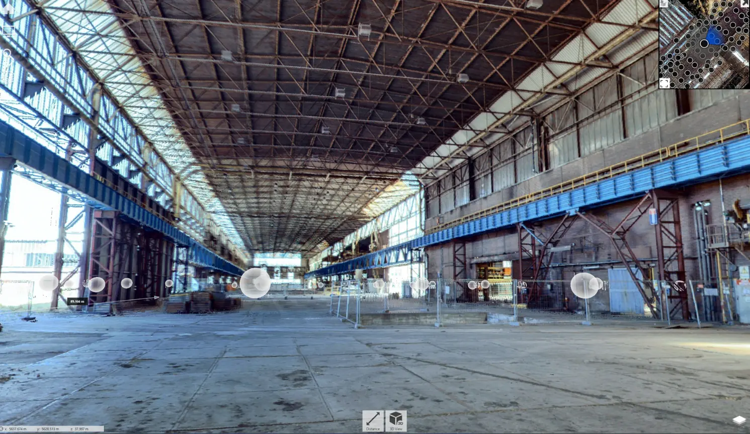 Point cloud reference used for the industrial steel facility as-built BIM