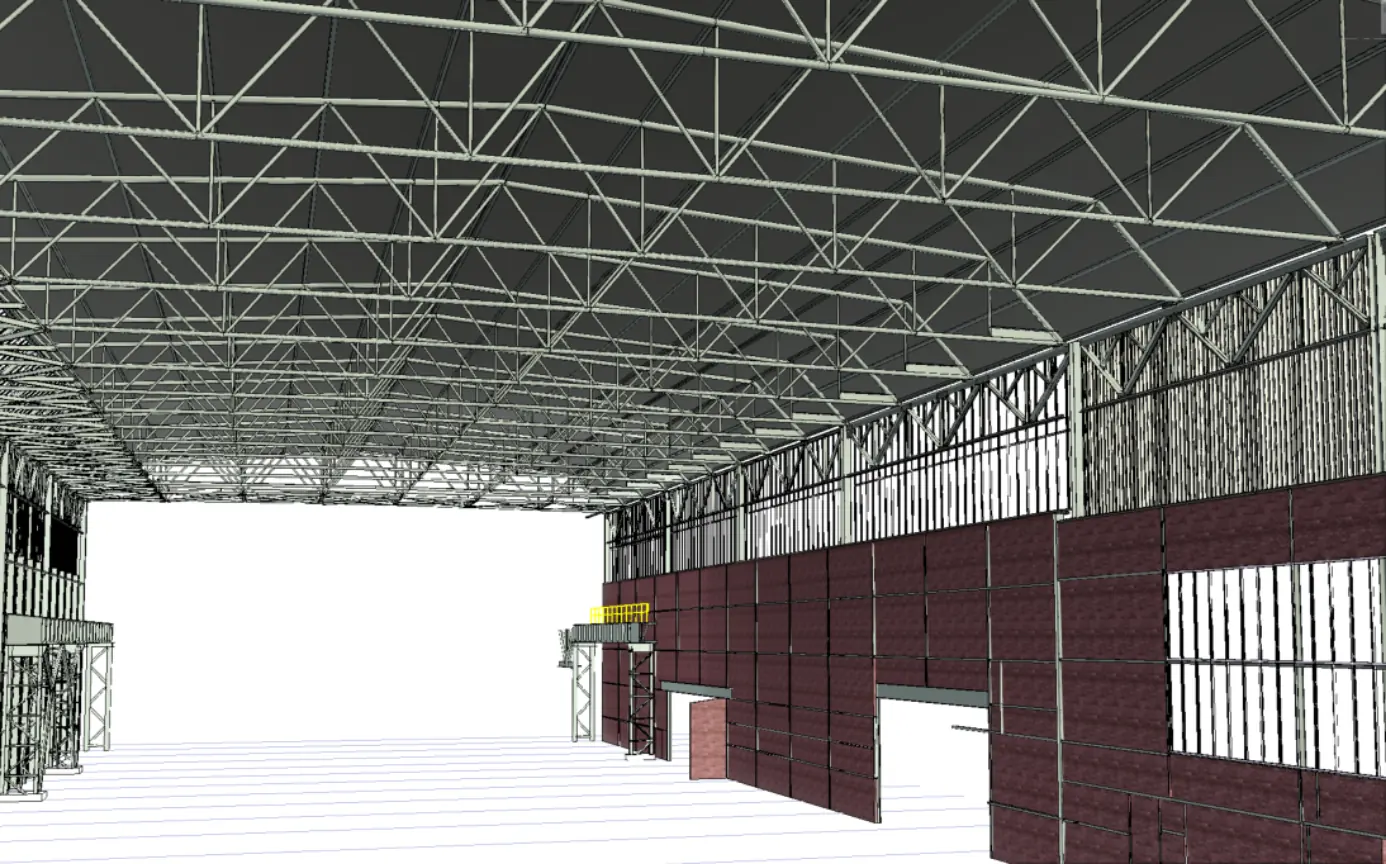 As-built Revit BIM model of the industrial steel facility in Germany