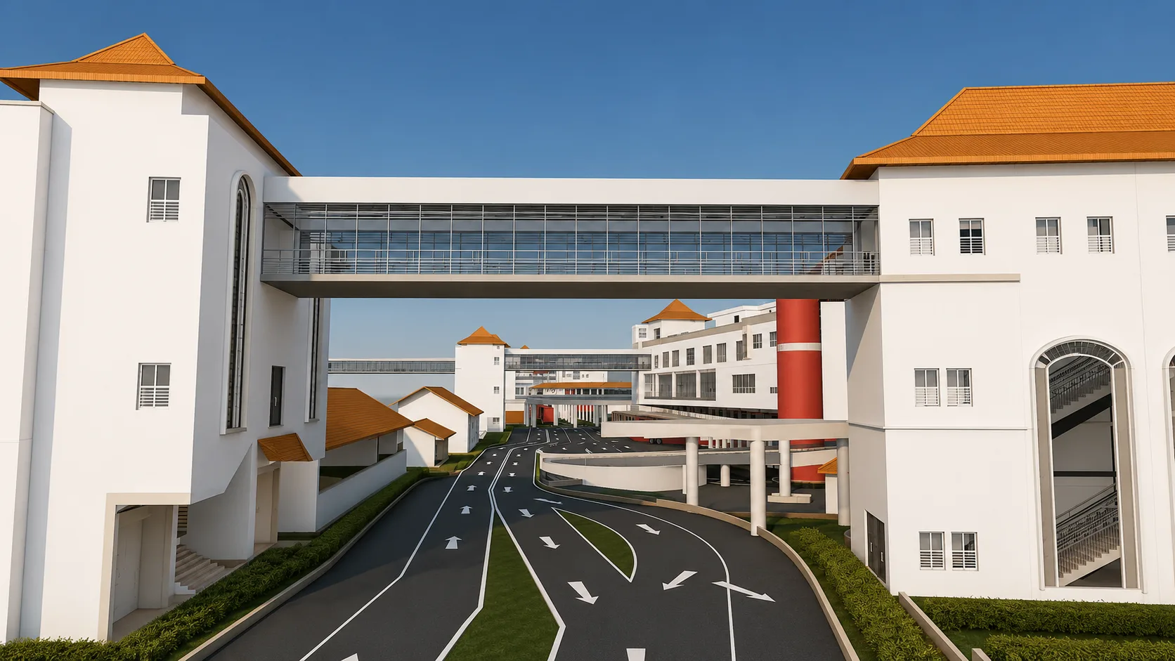 KMTT enclosed link bridge and terminal approach BIM view