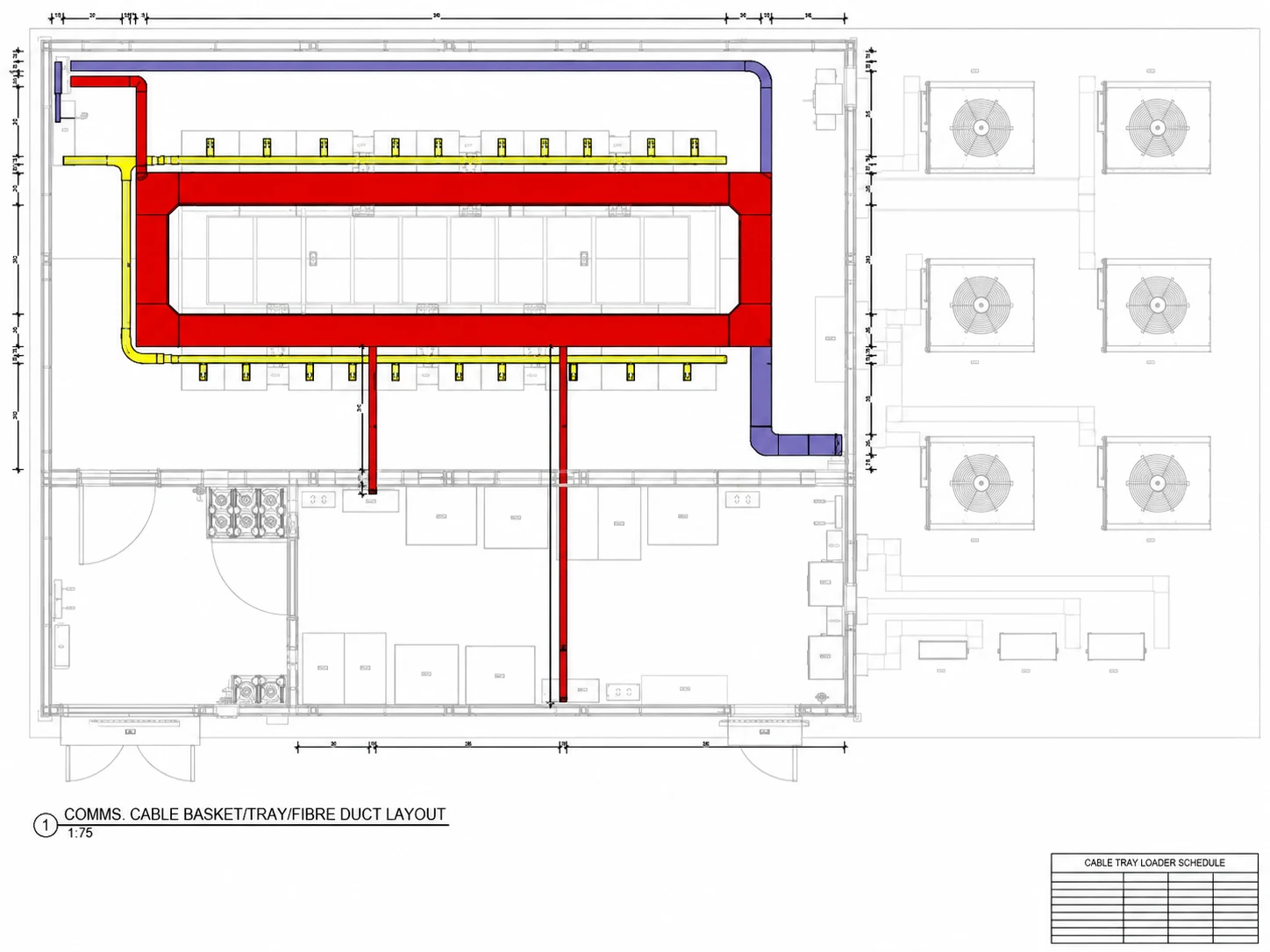 NEXT DC Data Center communications cable rack and IT layout drawing